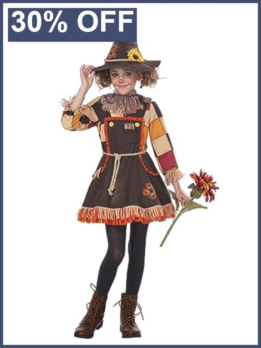 Girl's Patchwork Scarecrow Costume
